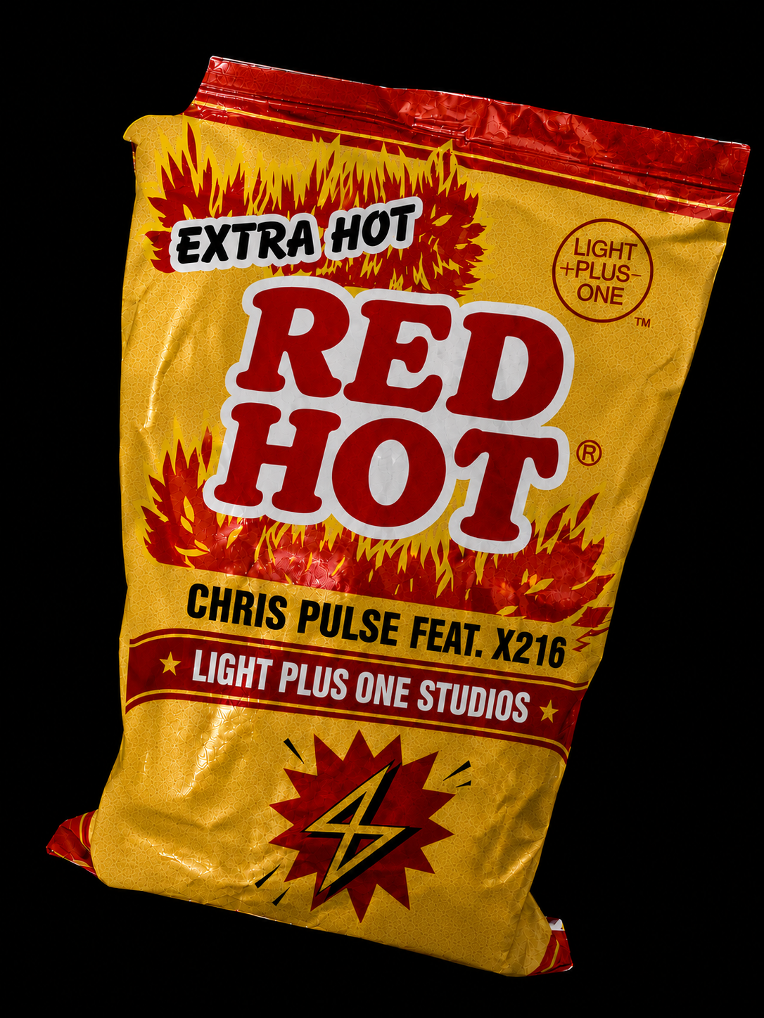 Red Hot — Chris Pulse feat. X216, foil snack-bag artwork